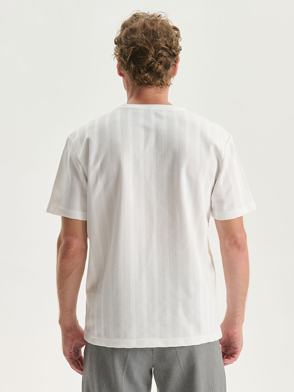 Crew Neck Striped Men's T-Shirt-3