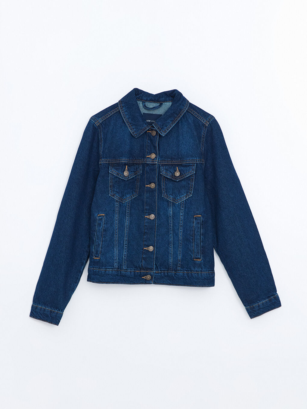 LCW Vision Indigo Gömlek Yaka Kadın Jean Ceket - 4