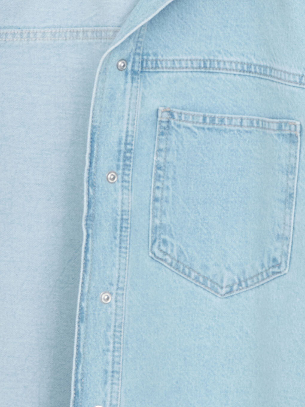 İndigo Oversize Kadın Jean Gömlek Ceket-5