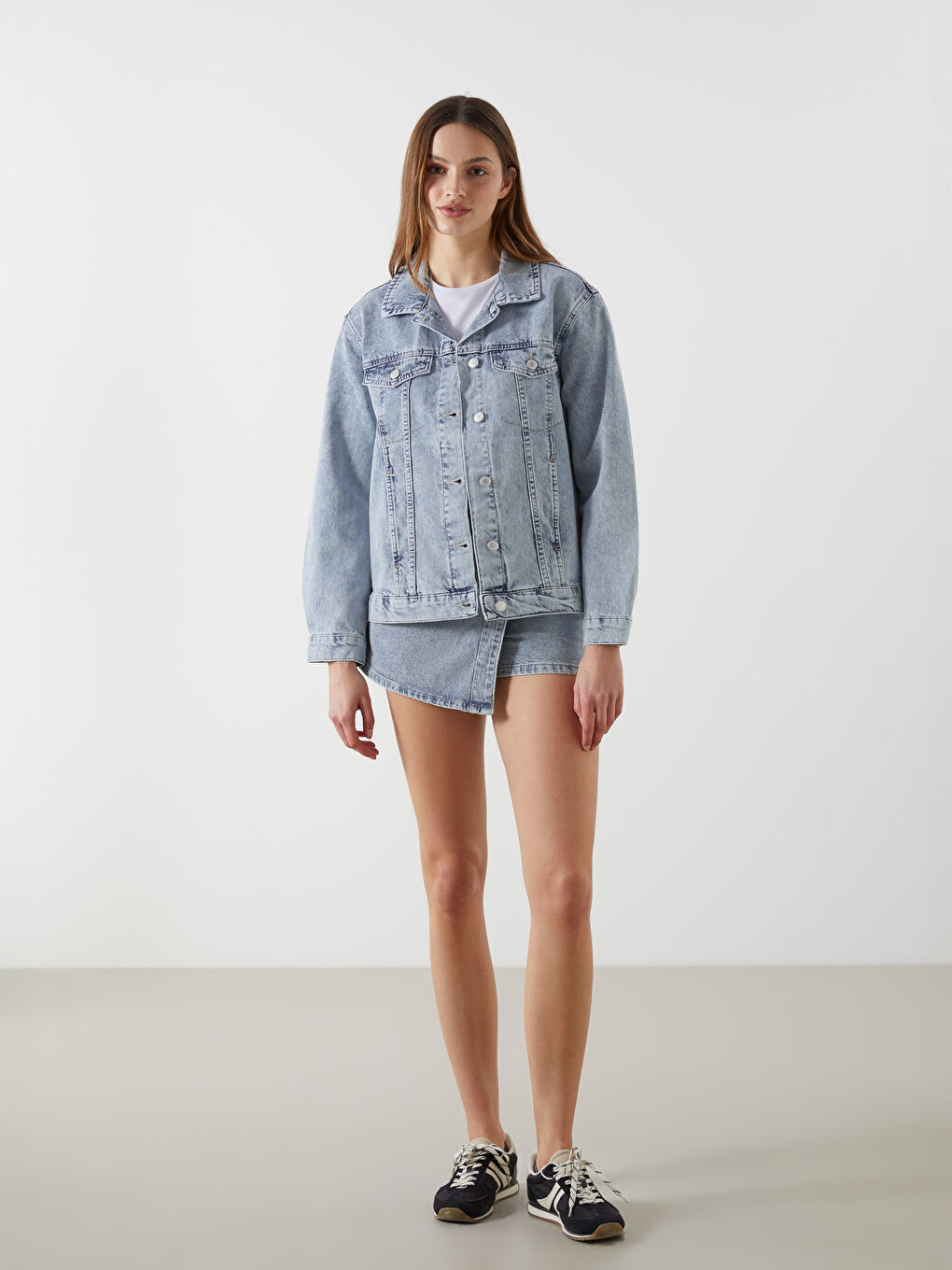 Shirt Collar Women's Jean Jacket -S53968Z8-311