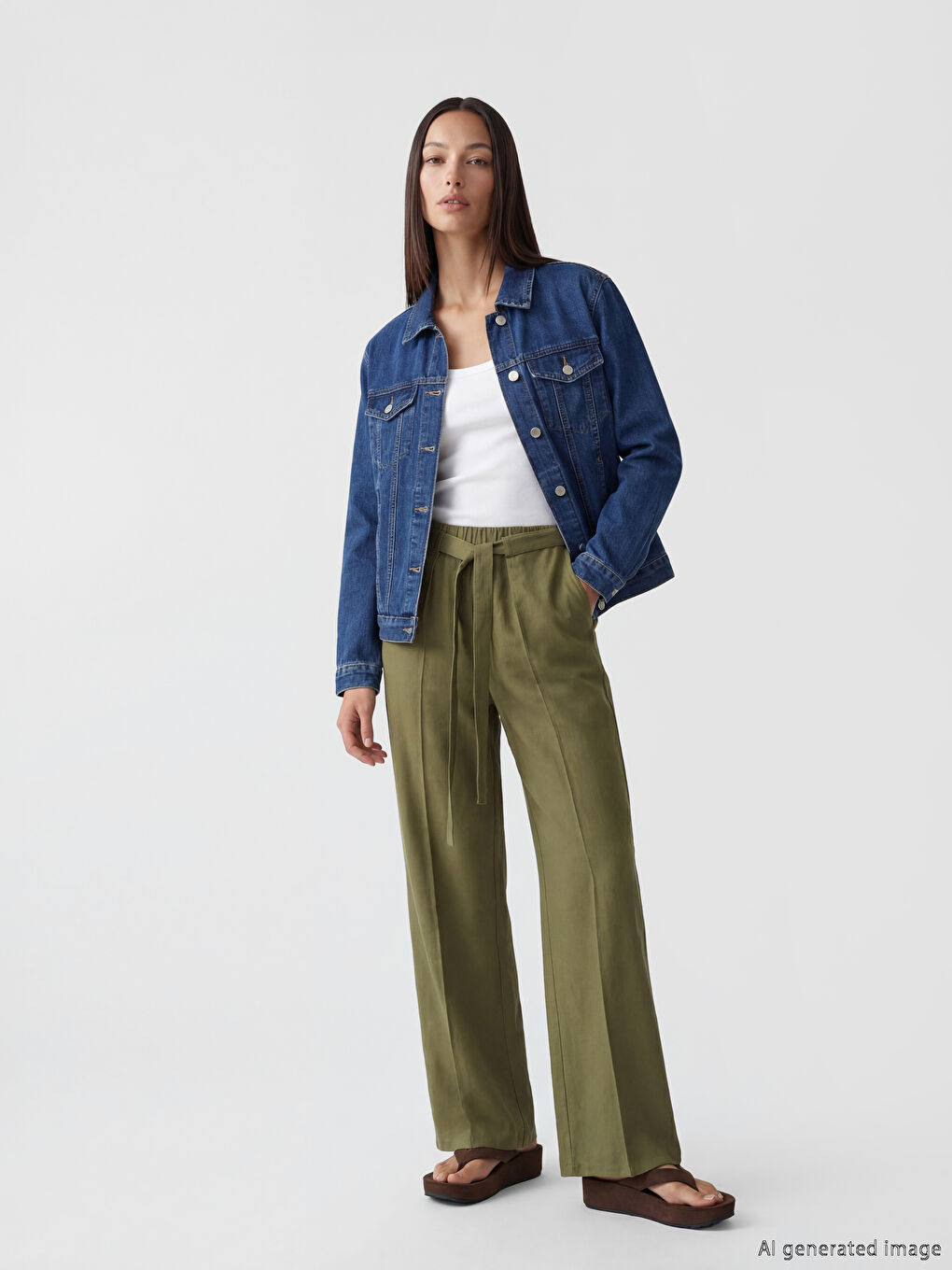 İndigo Gömlek Yaka Kadın Jean Ceket-1