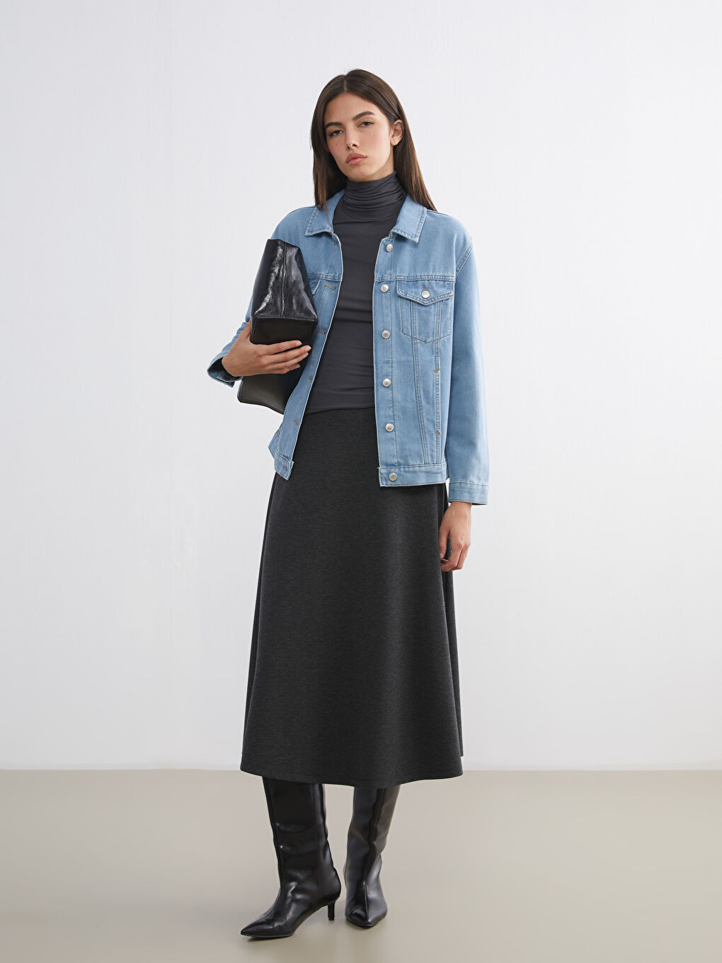 Әйелдерге арналған оверсайз деним джинс күртеше-1