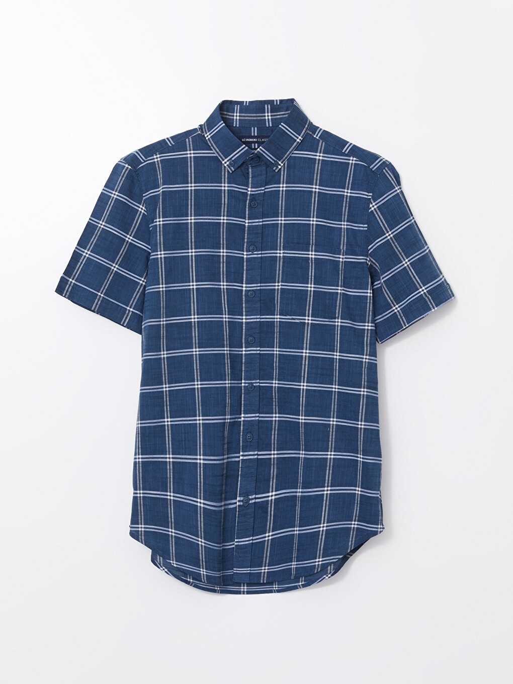 İndigo Regular Fit Kısa Kollu Ekose Poplin Erkek Gömlek-4