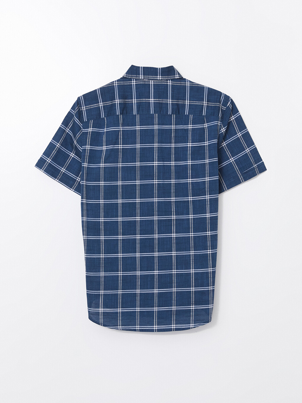 İndigo Regular Fit Kısa Kollu Ekose Poplin Erkek Gömlek-5