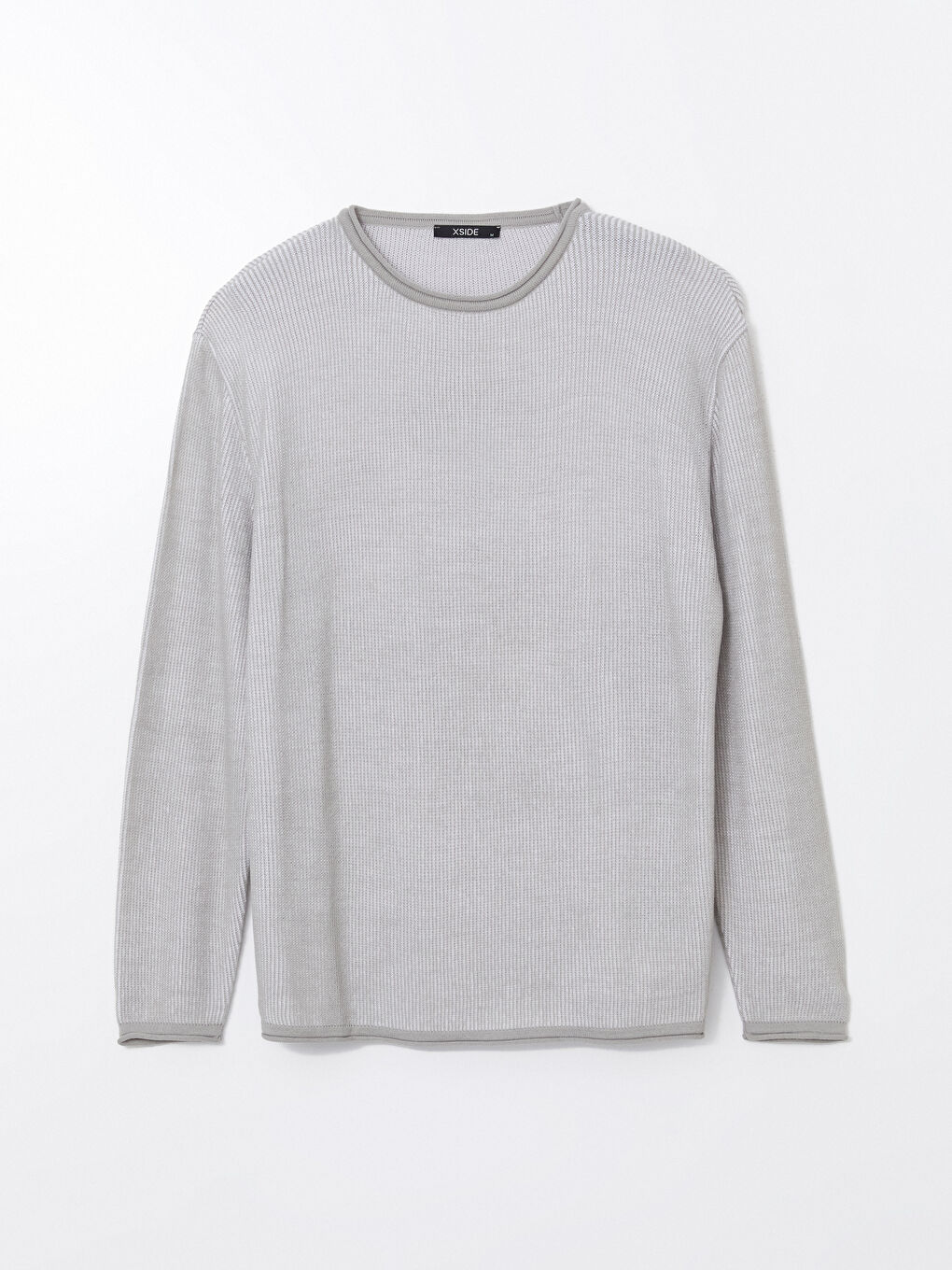 Crew Neck Long Sleeve Men's Tricot Sweater -S53999Z8-J2B