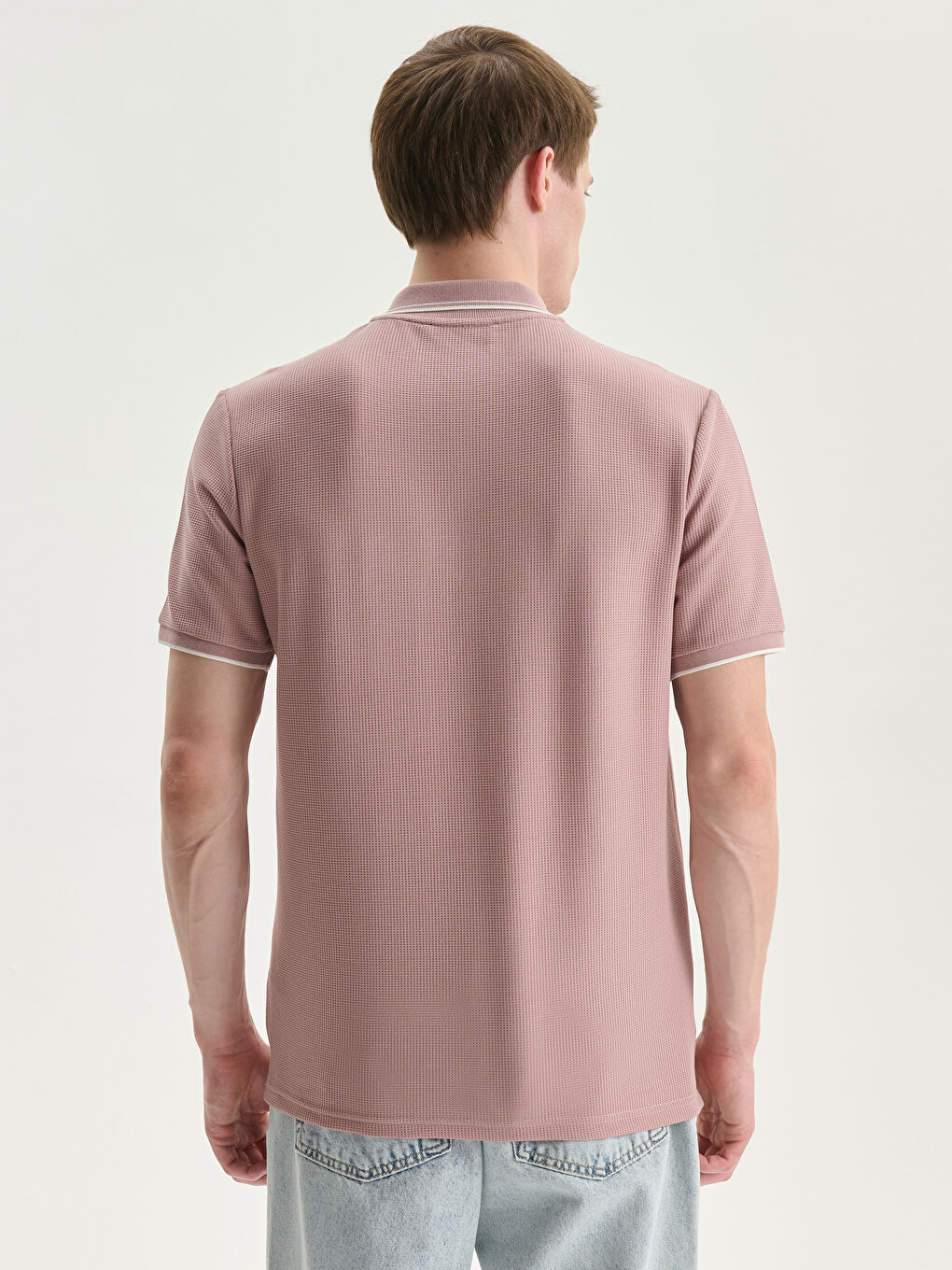 LC WAIKIKI Polo Neck Men's Textured T-Shirt -S54000Z8-SPR
