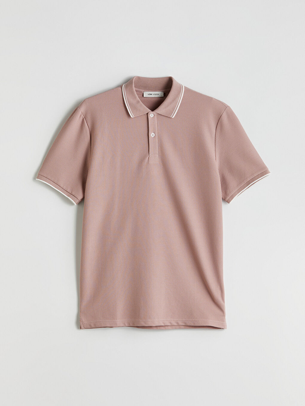 LC WAIKIKI Polo Neck Men's Textured T-Shirt -S54000Z8-SPR