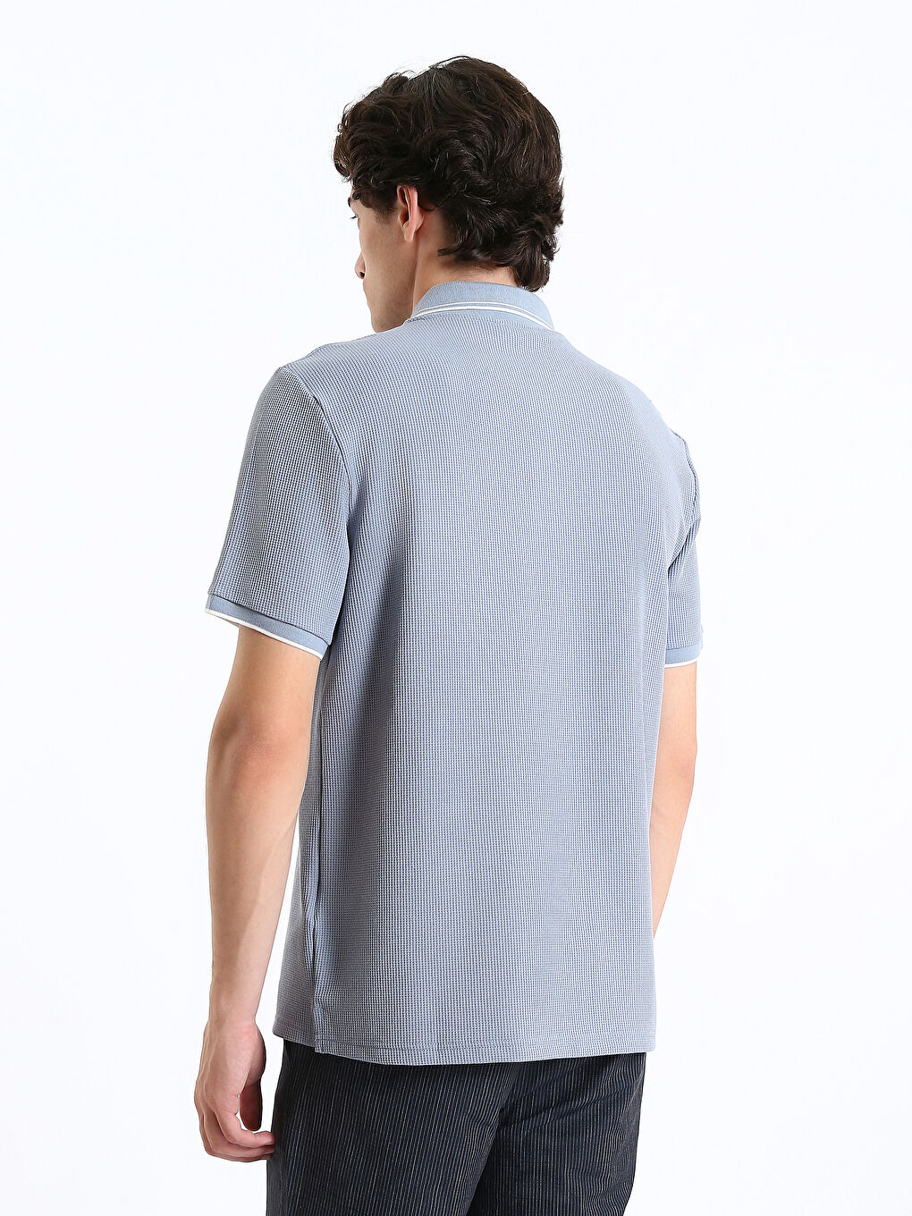 T-shirt Texturé à Col Polo pour Hommes-4