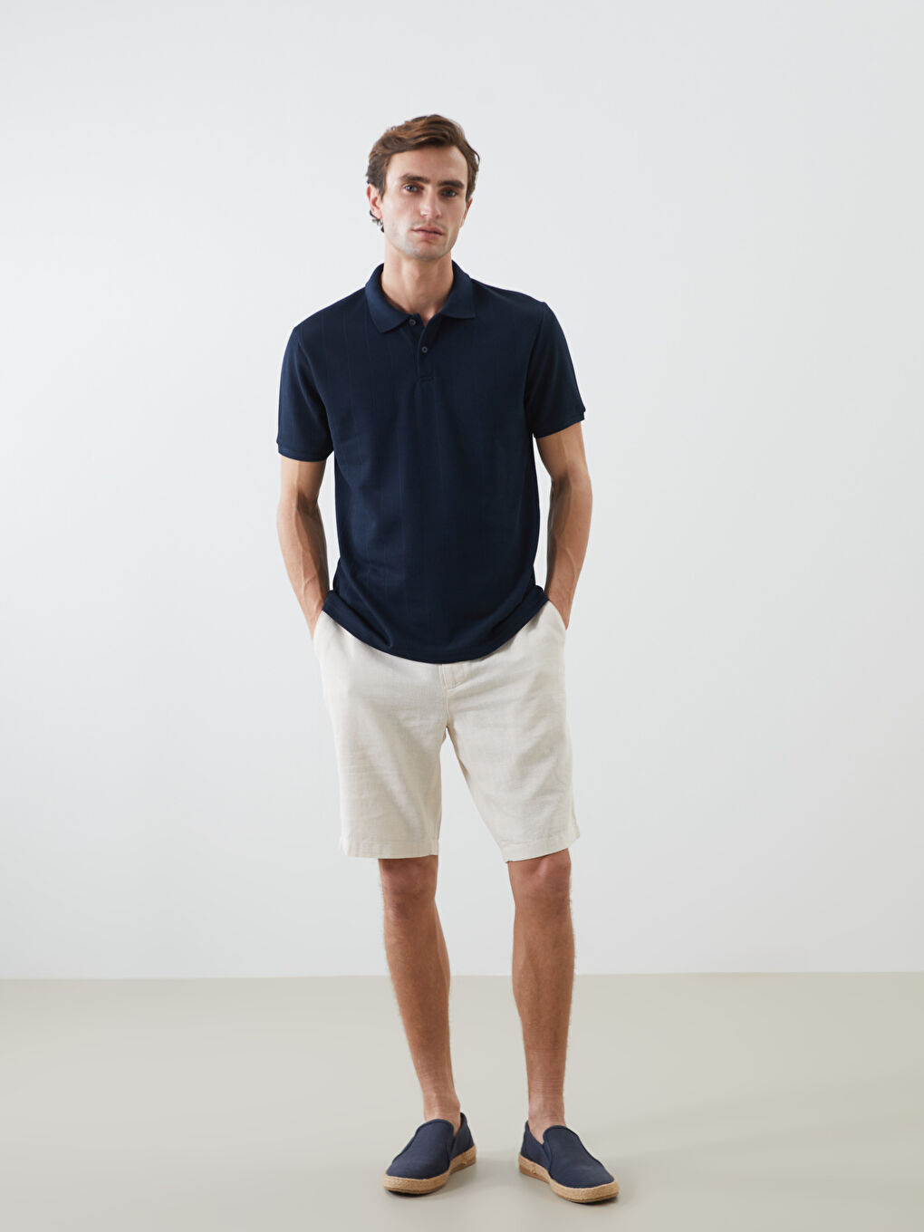 Polo Neck Short Sleeve Men's T-Shirt-1
