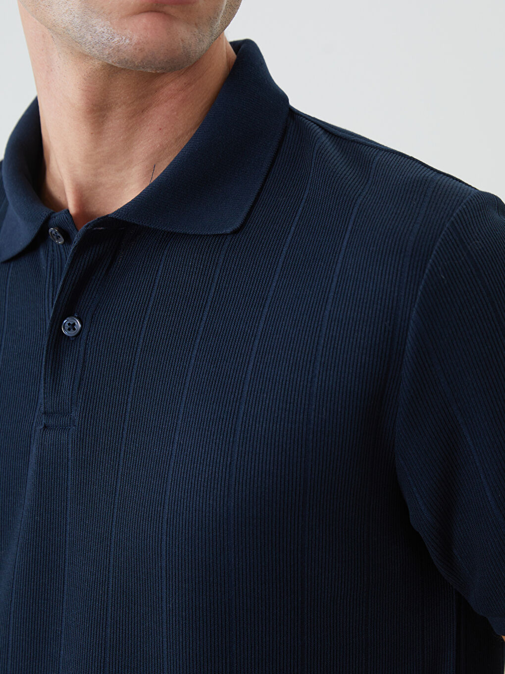 Polo Neck Short Sleeve Men's T-Shirt-2