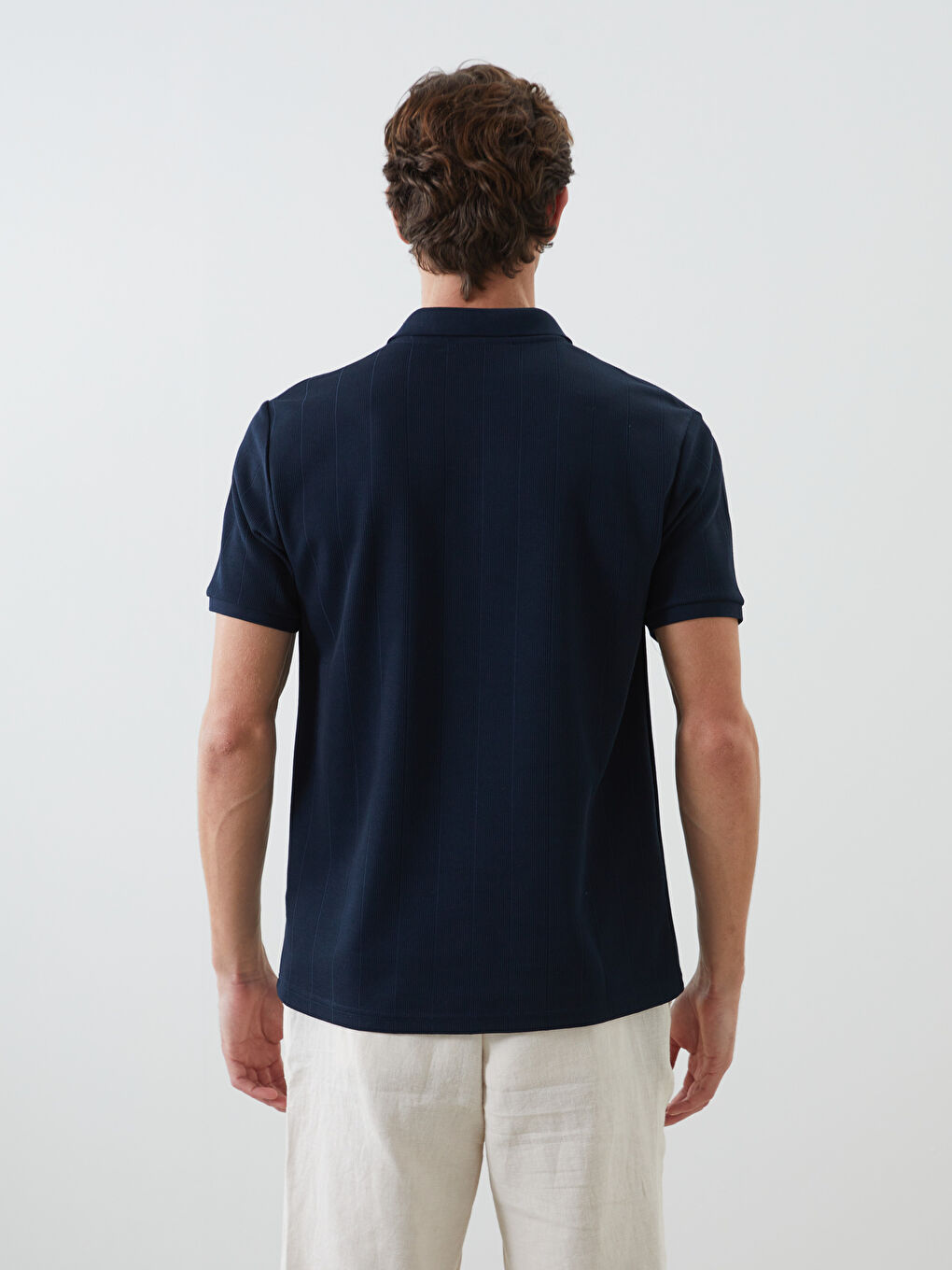 Polo Neck Short Sleeve Men's T-Shirt-3