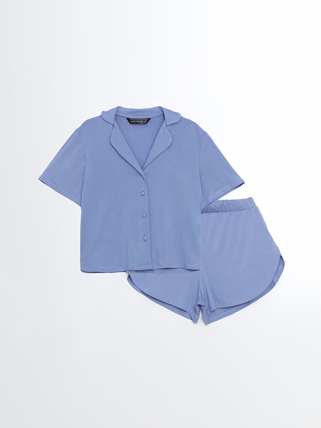 Collared Neck Women's Shortie Pyjama Set -S54013Z8-GTR