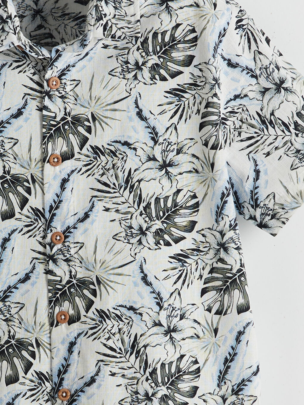 Short Sleeve Linen-Look Boys' Shirt-2