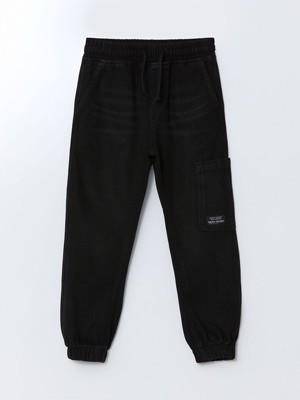 Elasticated Waist Boys' Cargo Jeans -S54028Z4-M0U
