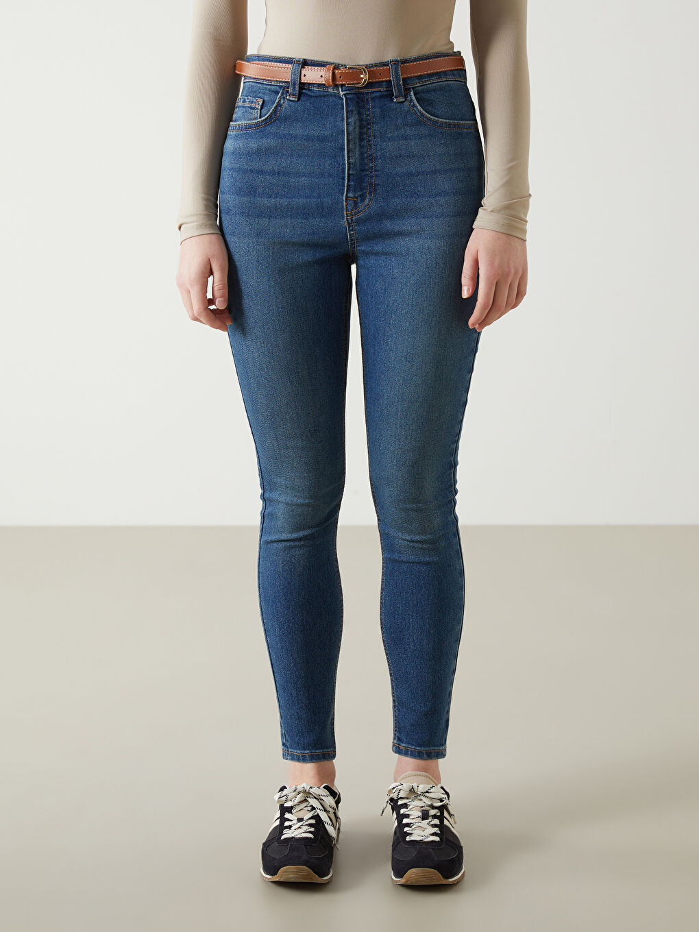 Belted Jupiter Super Skinny Fit Jean Pants -S54047Z8-507