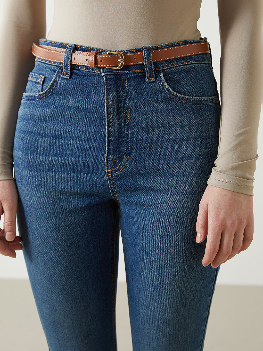 Belted Jupiter Super Skinny Fit Jean Pants -S54047Z8-507