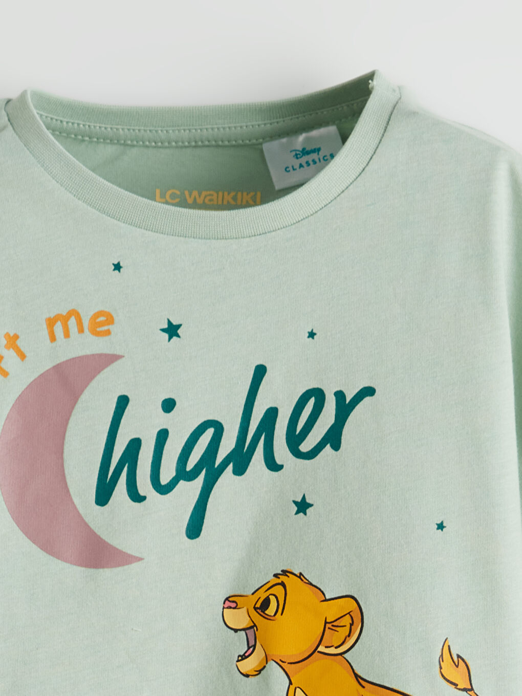 Yeşil Aslan Kral Baskılı Erkek Çocuk Pijama Üst-1