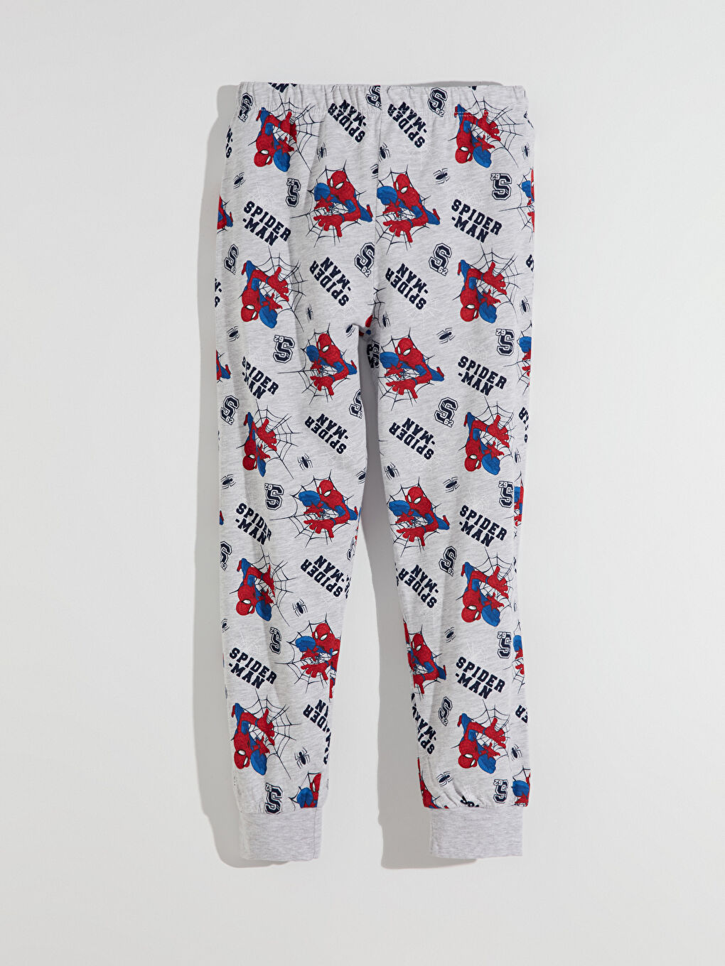 Gri Beli Lastikli Spider-Man Baskılı Erkek Çocuk Pijama Alt