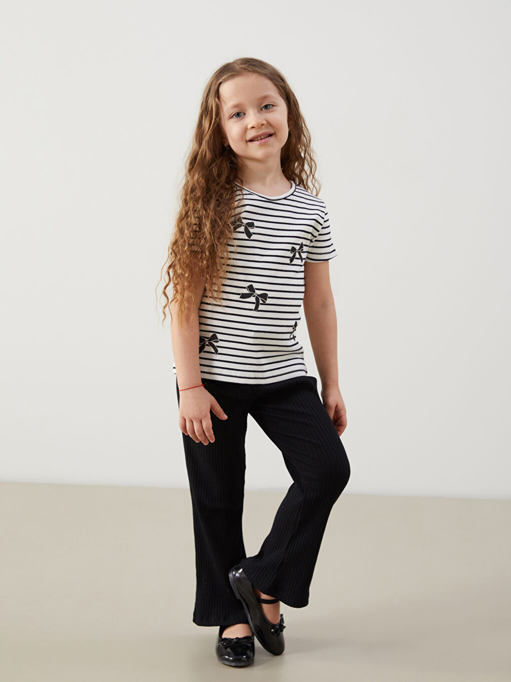 Elasticated Waist Flared Leg Girls' Leggings -S54172Z1-CVL