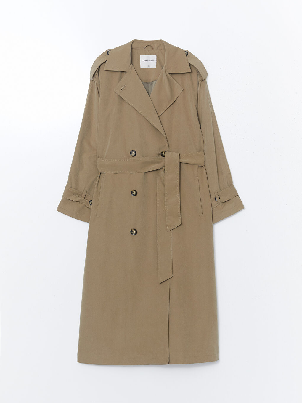 Women's Jacket Collar Plain Trench Coat -S54187Z8-Y7X