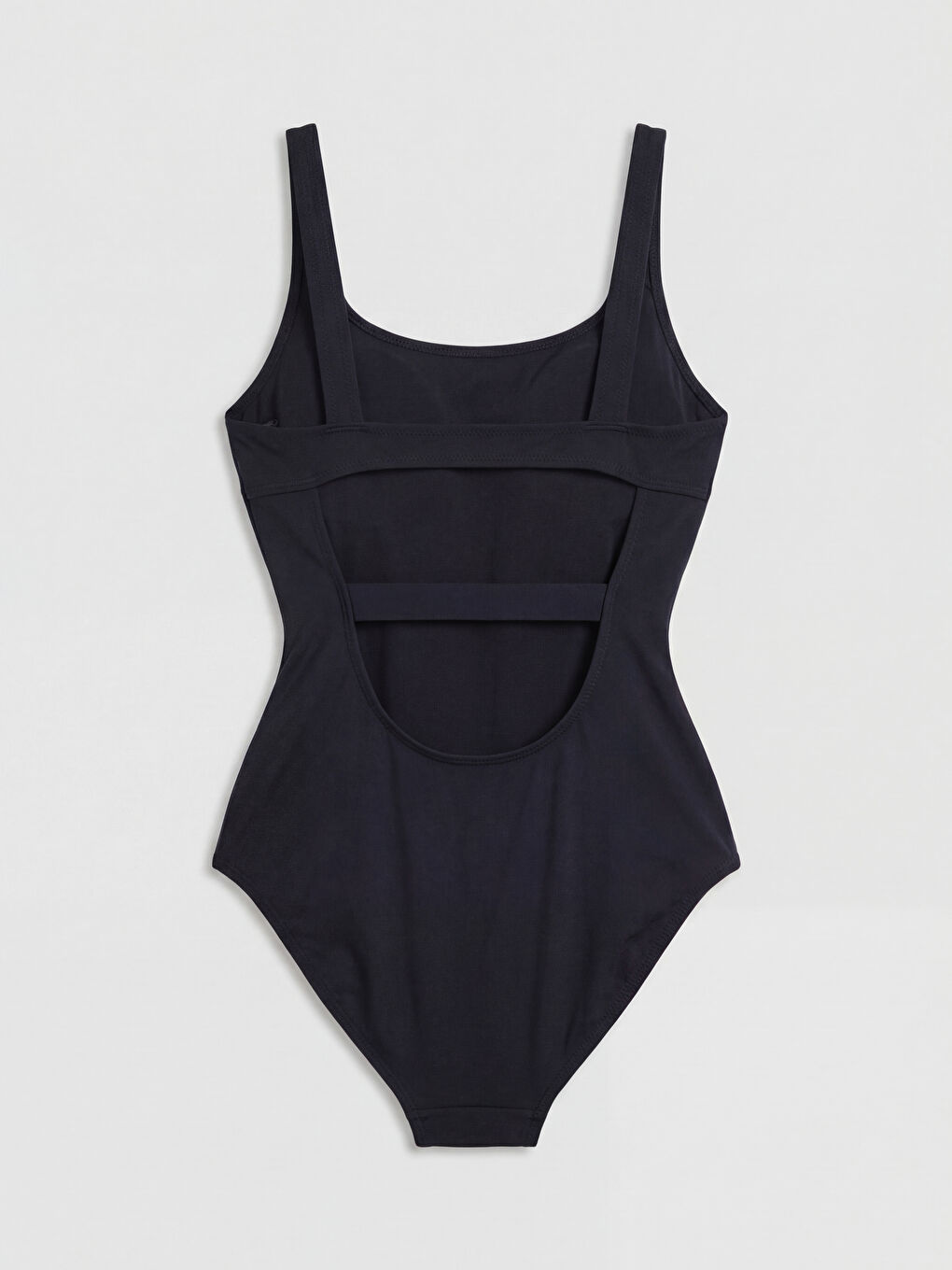 Siyah Kadın Düz Çıkarılabilir Pedli Mayo-1