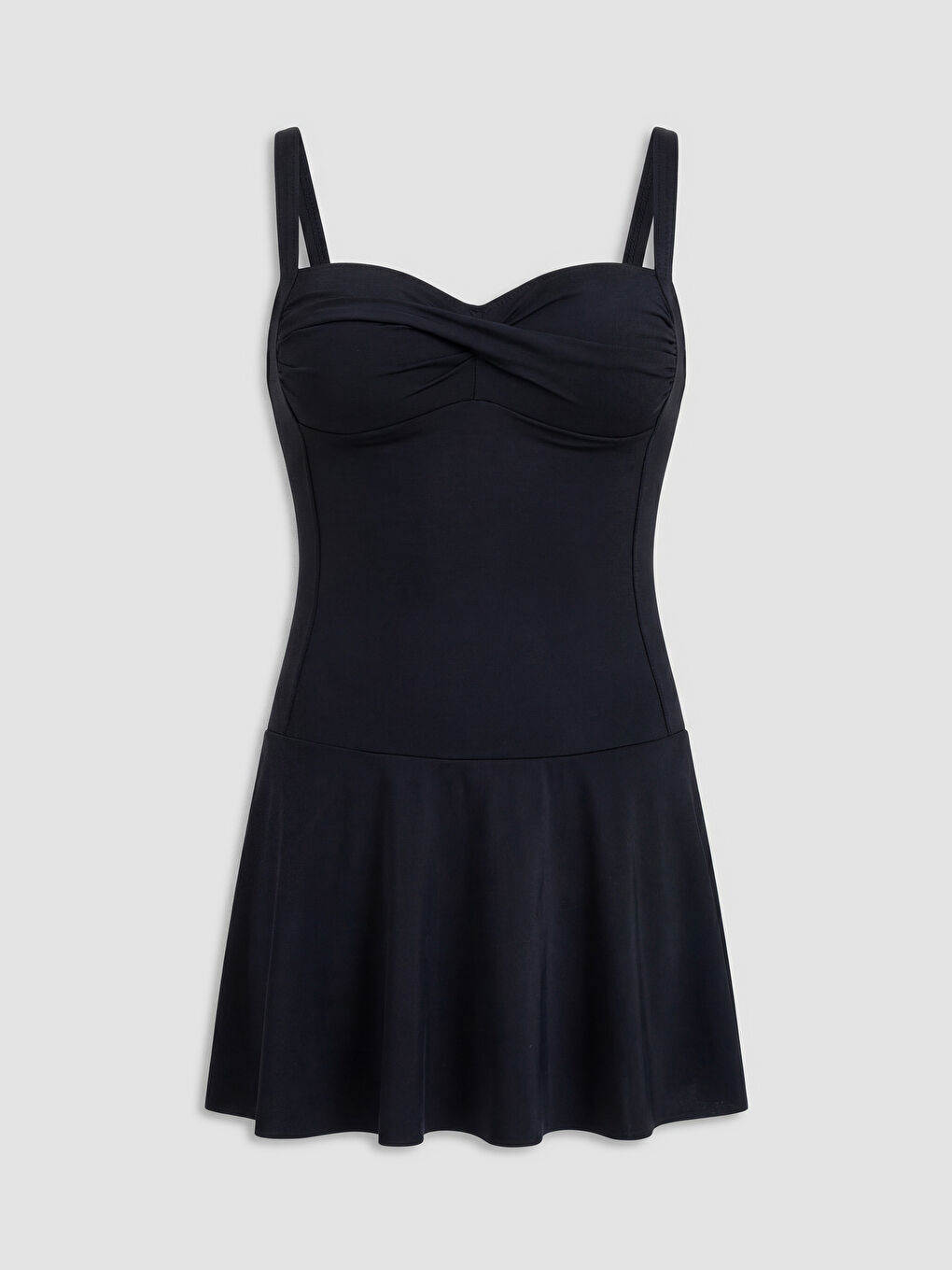 Siyah Kalp Yaka Kadın Mayo