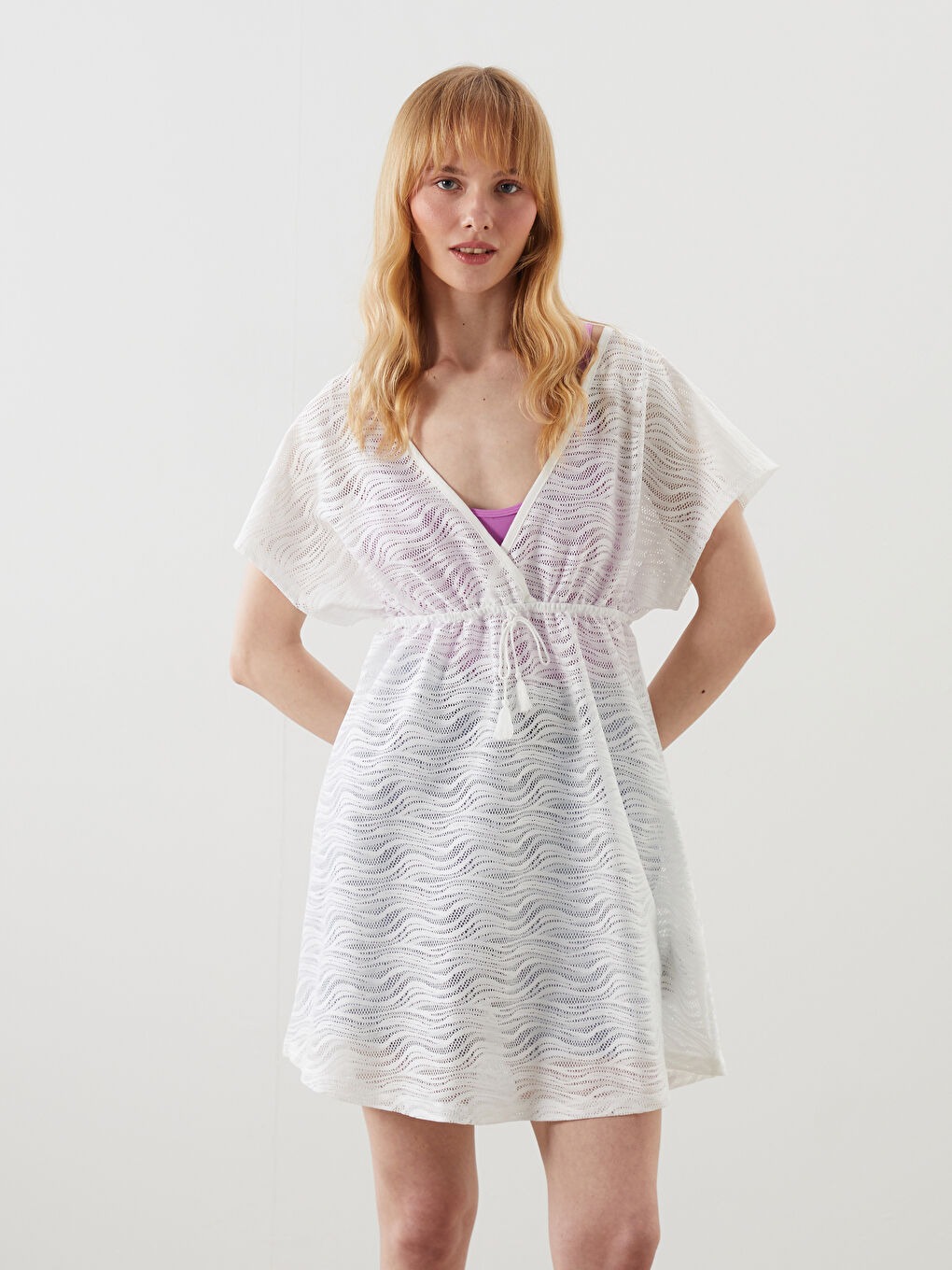 Cross Neck Lace Women'S Beach Dress -S54242Z8-FDU