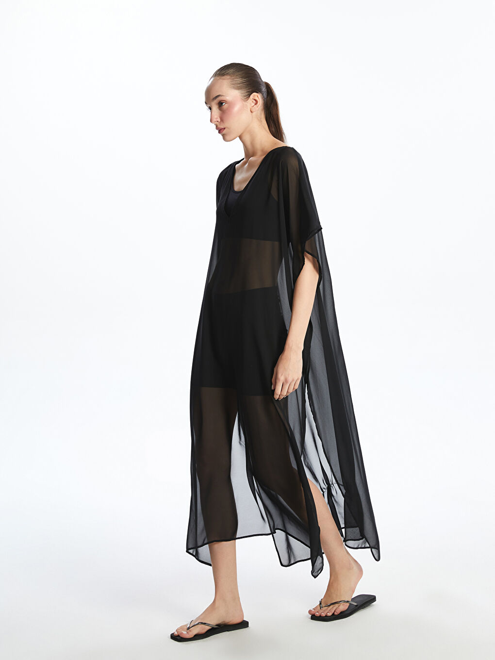 LCW DREAM Woman BLACK Beach Dress -S54244Z8-CVL