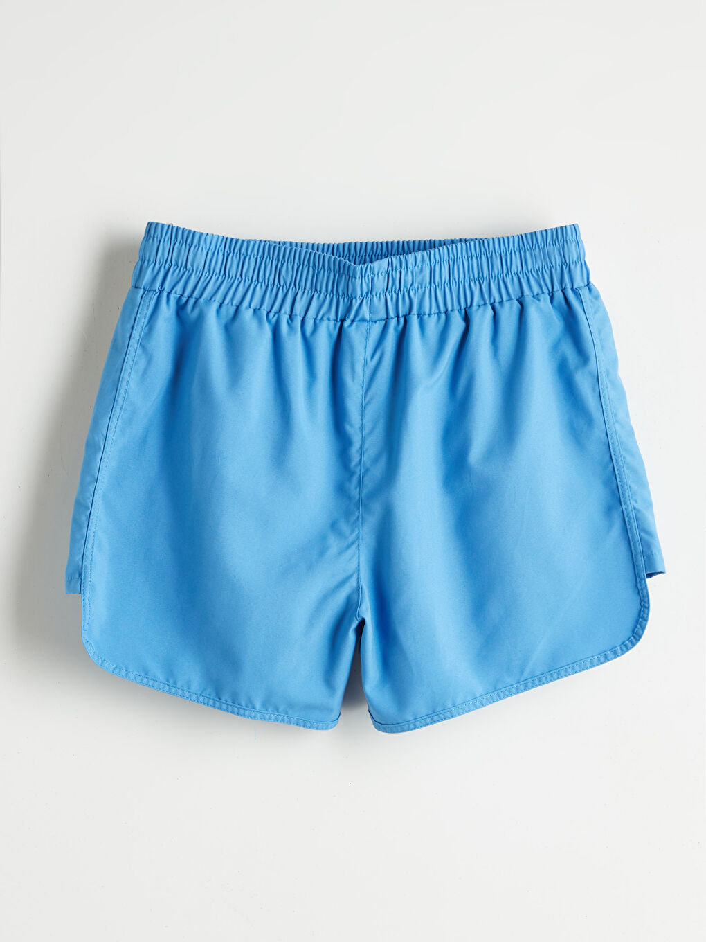 Mavi Beli Lastikli Kadın Deniz Şortu-5