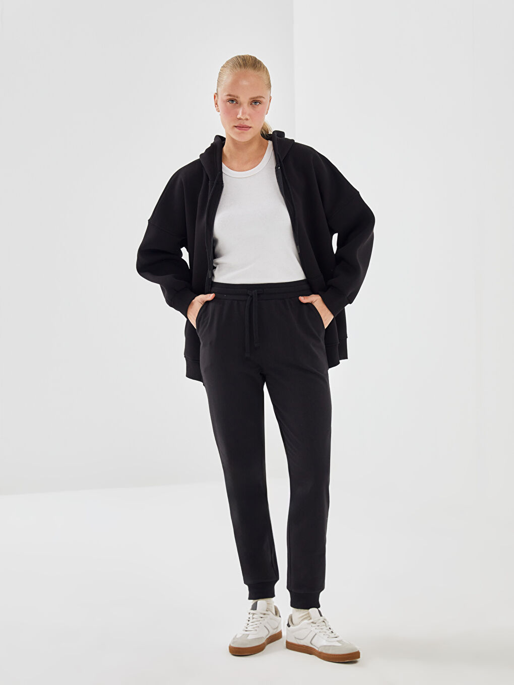 Elasticated Waist Women's Jogger Sweatpants -S54270Z8-CVL