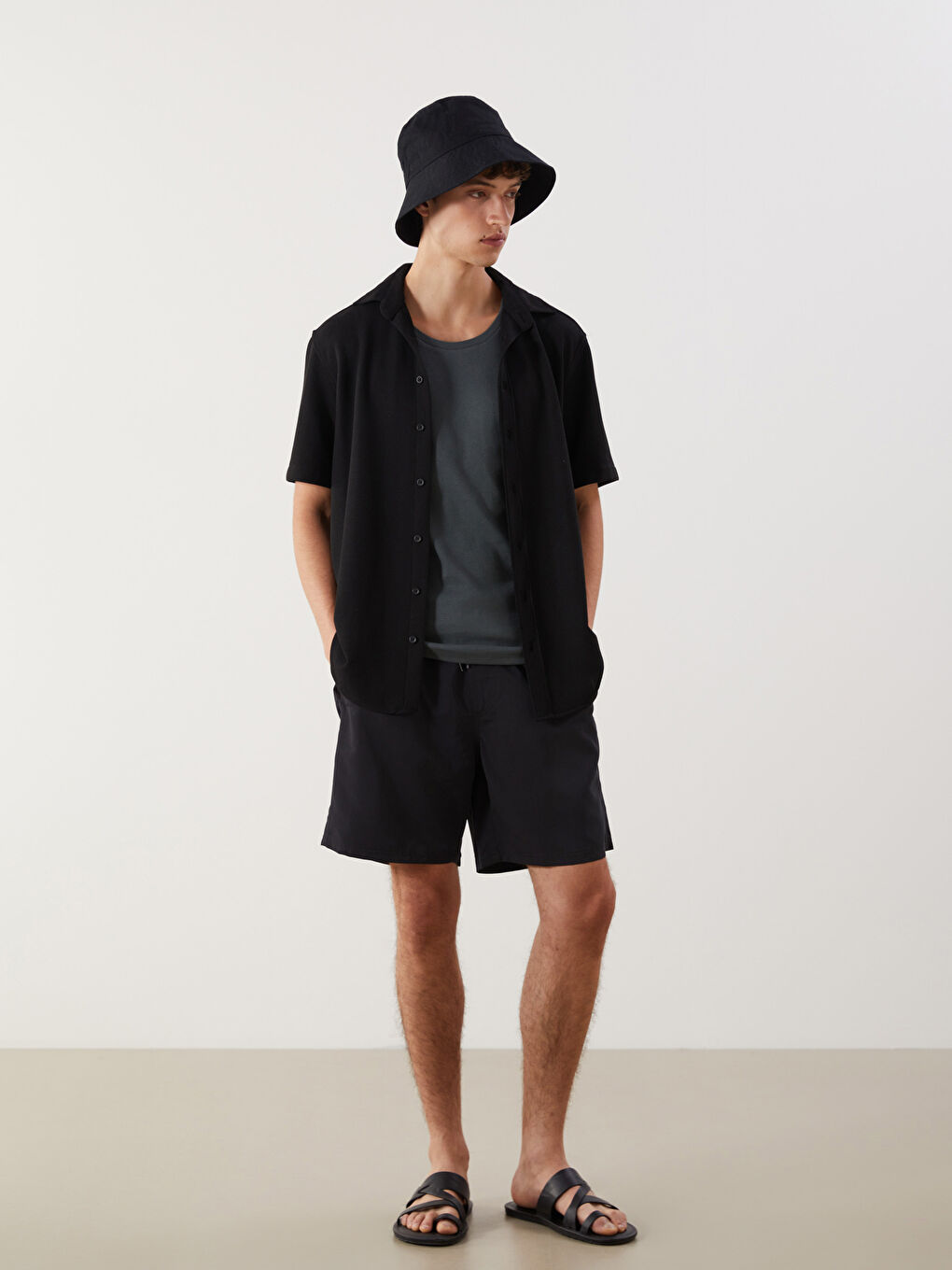 Knee Length Basic Men's Swimming Shorts -S54274Z8-CVL
