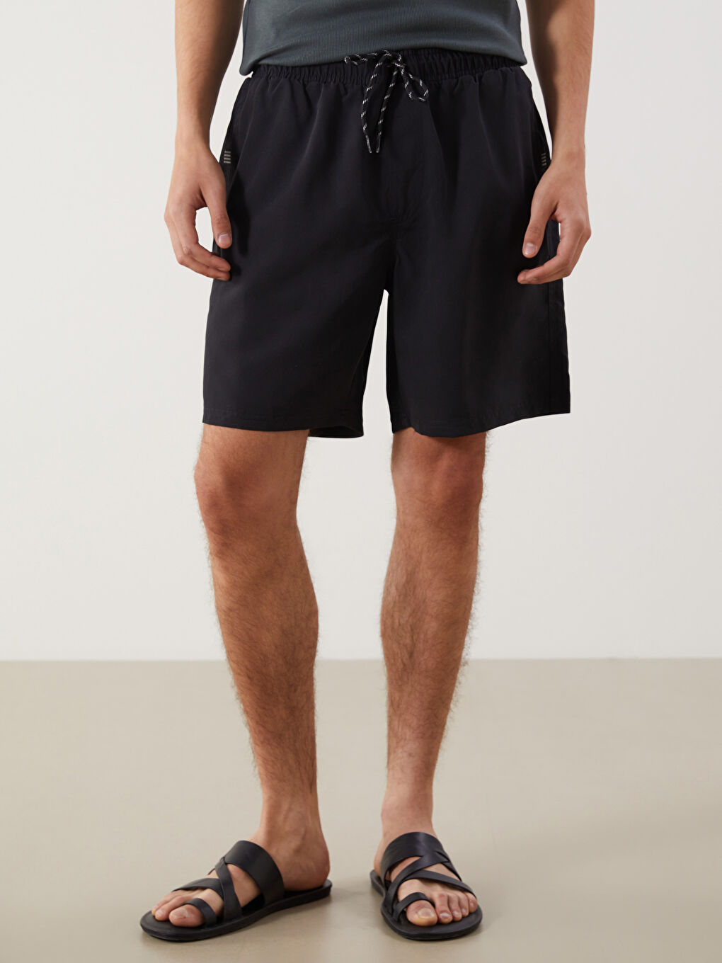 Knee Length Basic Men's Swimming Shorts -S54274Z8-CVL