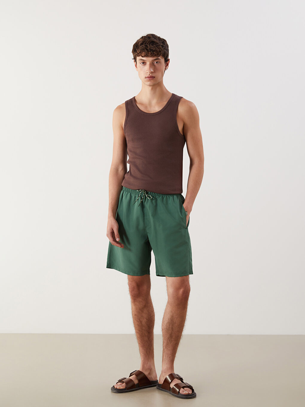 Knee Length Basic Men's Swimming Shorts -S54274Z8-H2K