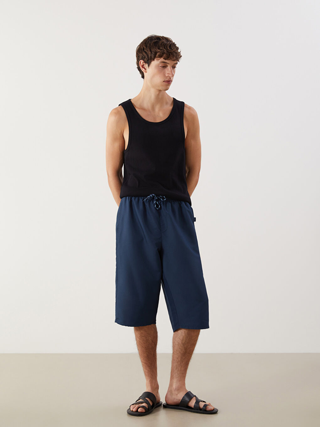 LCW SWIMWEAR Indigo Diz Altı Boy Erkek Deniz Şortu