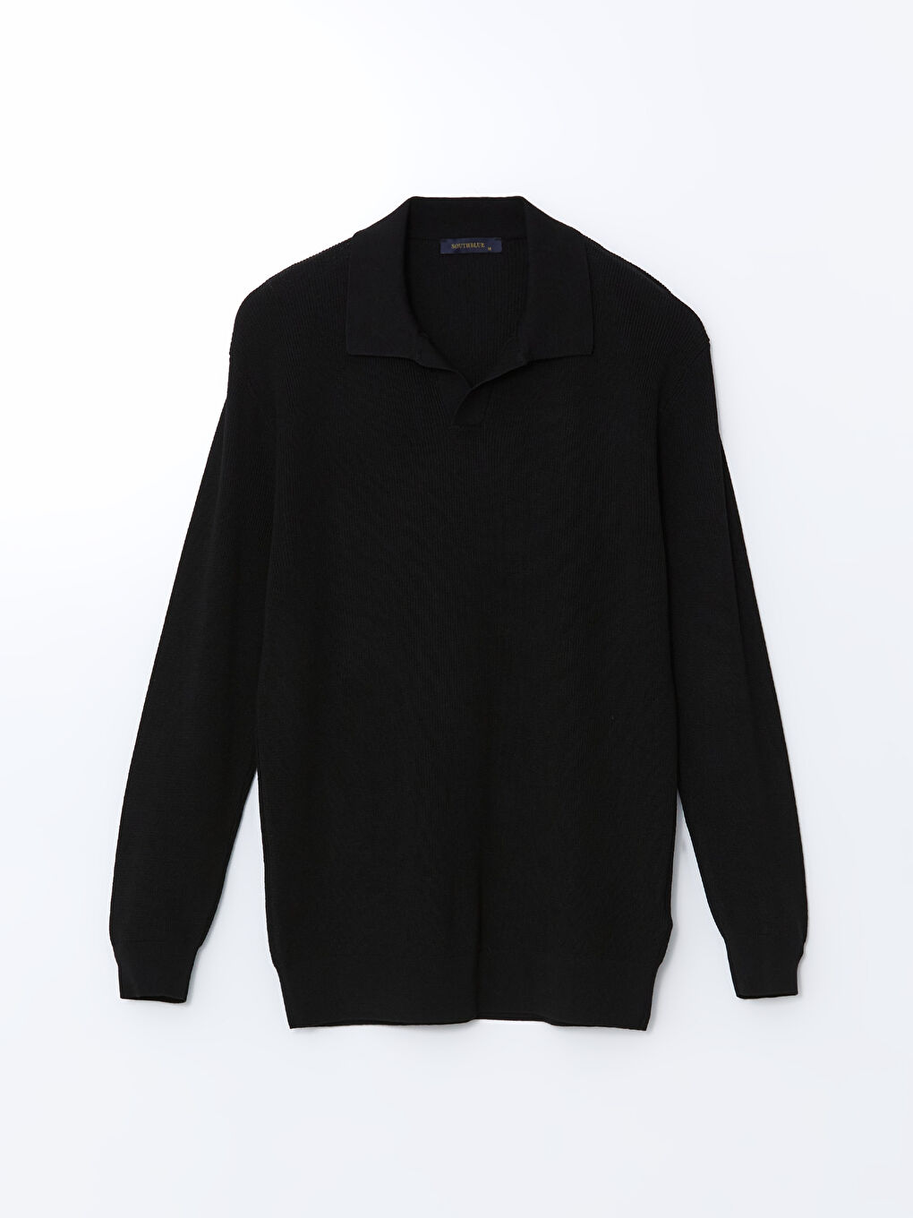 Polo Neck Long Sleeve Men's Tricot Sweater -S54282Z8-CVL