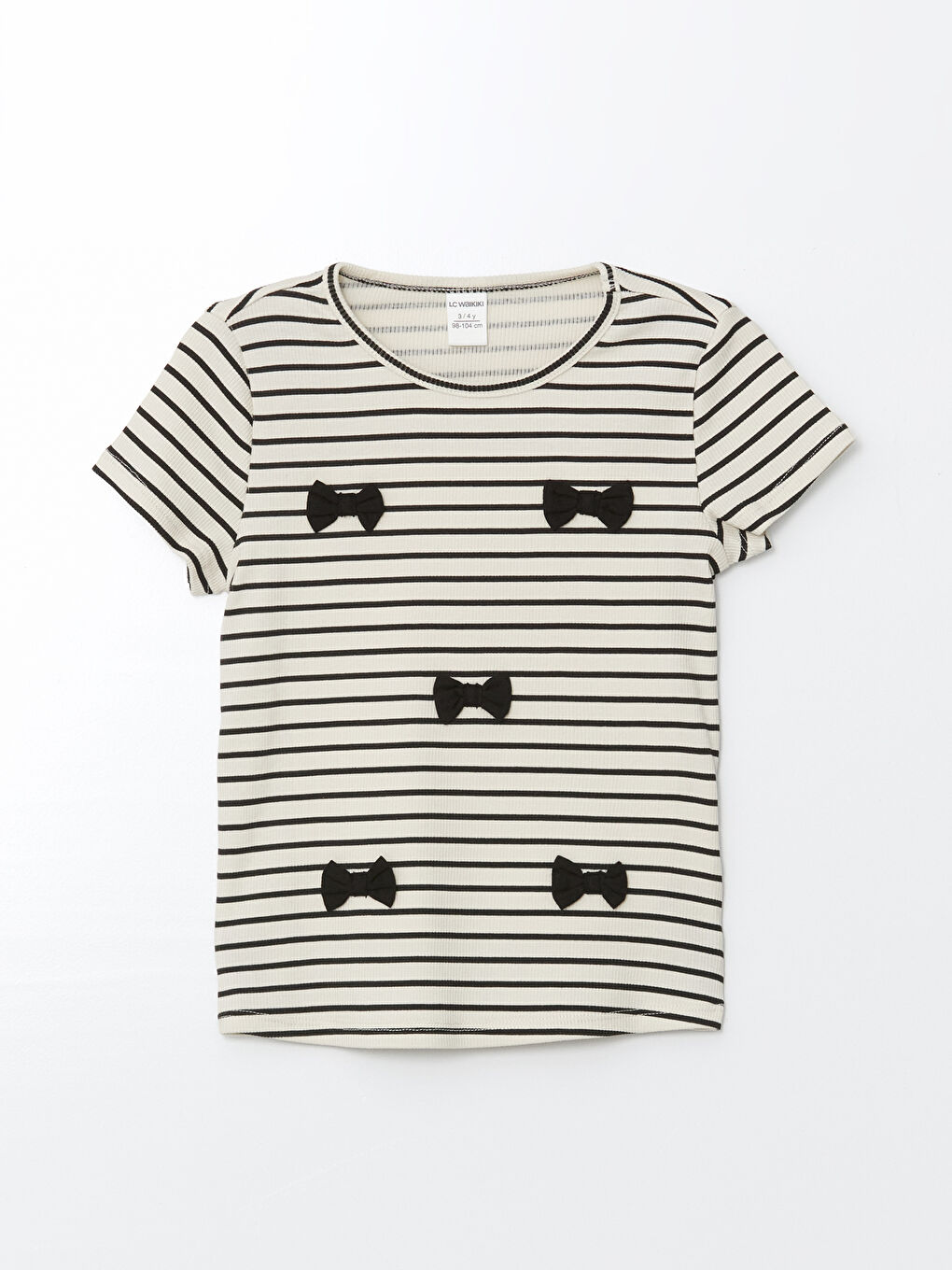 Crew Neck Striped Jersey Girls' T-Shirt -S54292Z1-LEG