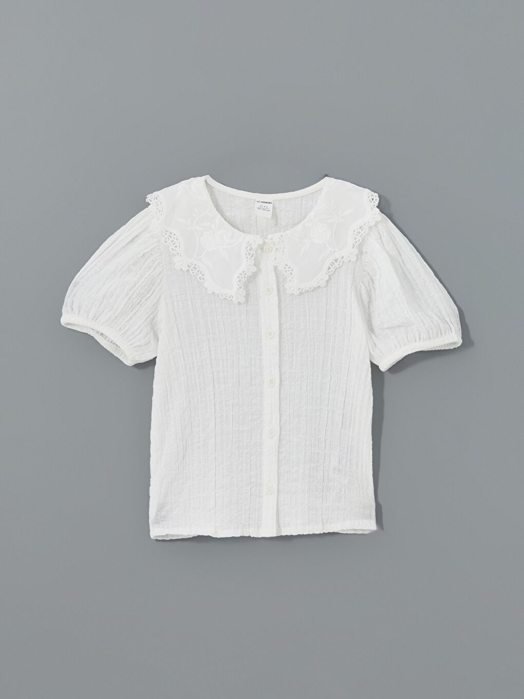 Crew Neck Lace Girls' Shirt -S54297Z1-JYX