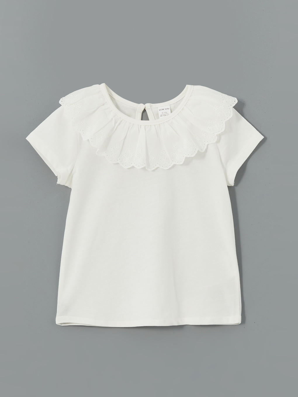 Crew Neck Basic Girls' T-shirt-2