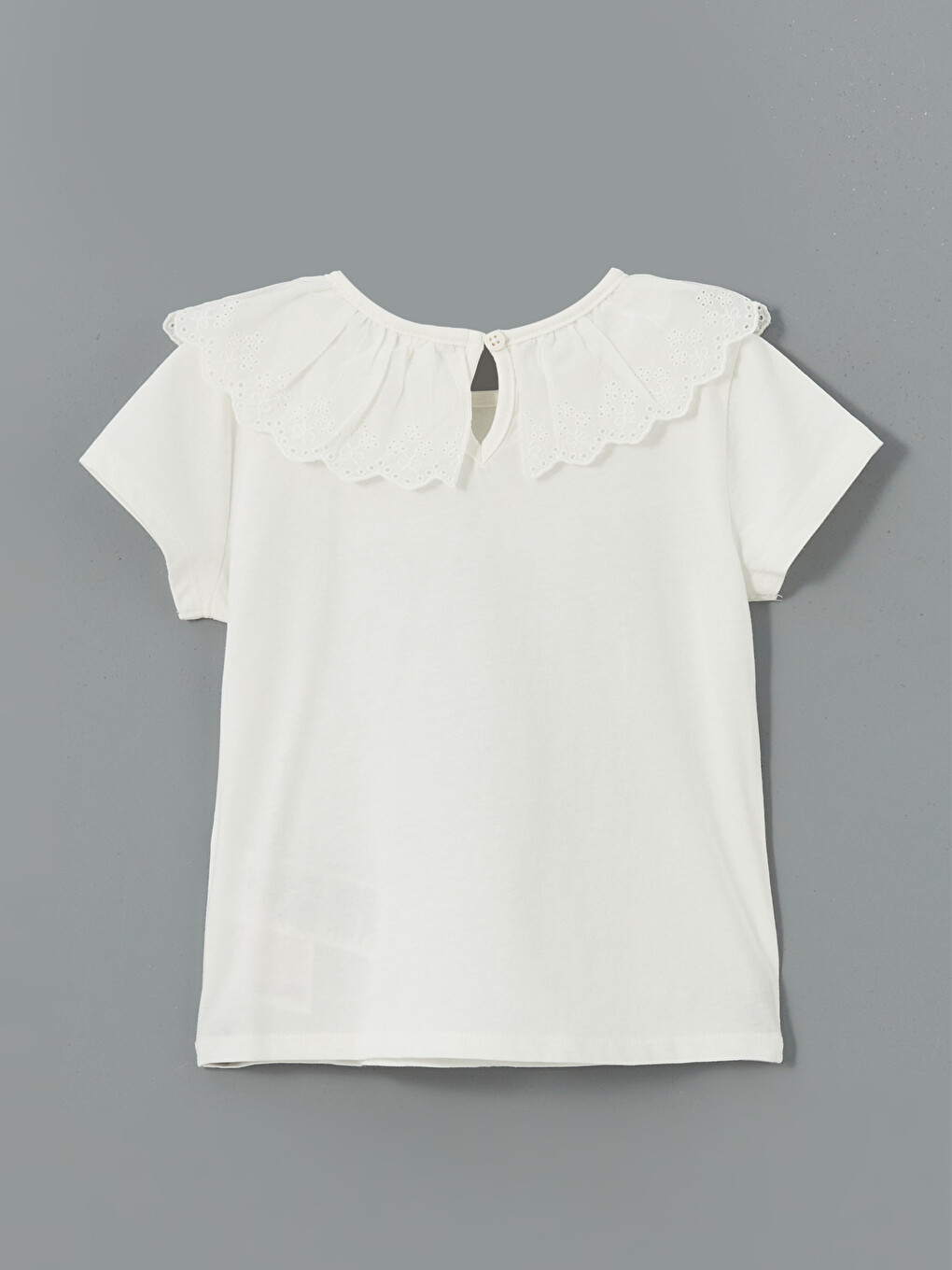 Crew Neck Basic Girls' T-shirt-3