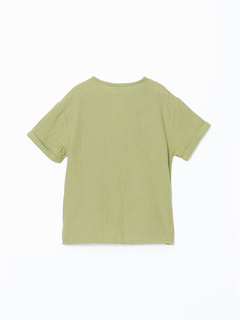 Yeşil Hakim Yaka Basic Erkek Çocuk Gömlek-1