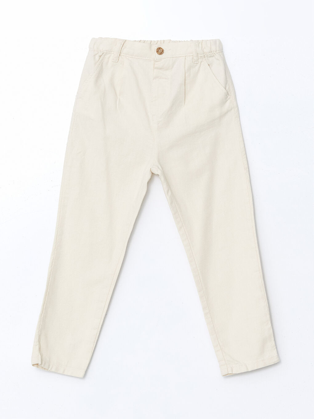 Bej Beli Lastikli Armürlü Erkek Çocuk Pantolon