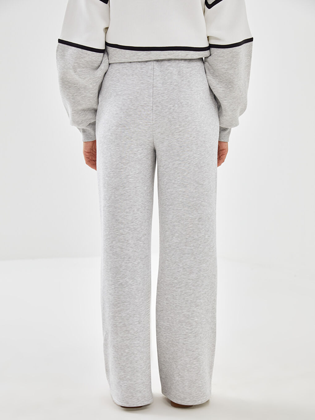 Elasticated Waist Plain Wide Leg Women's Sweatpants -S54329Z8-LAL