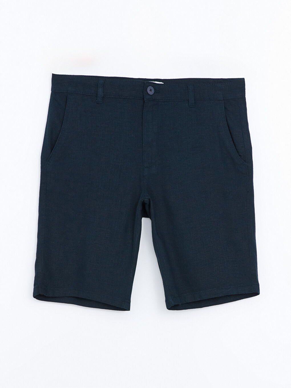 Relaxed Fit Linen Blend Men's Shorts-4