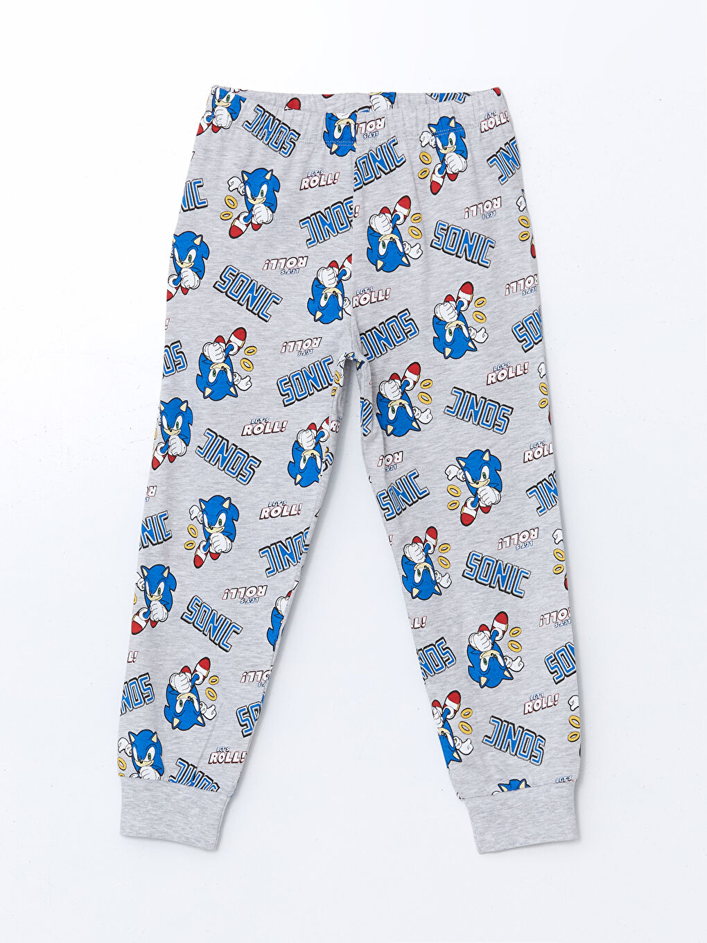 LCW Kids Mavi Bisiklet Yaka Sonic Baskılı Erkek Çocuk Pijama Takımı - 3