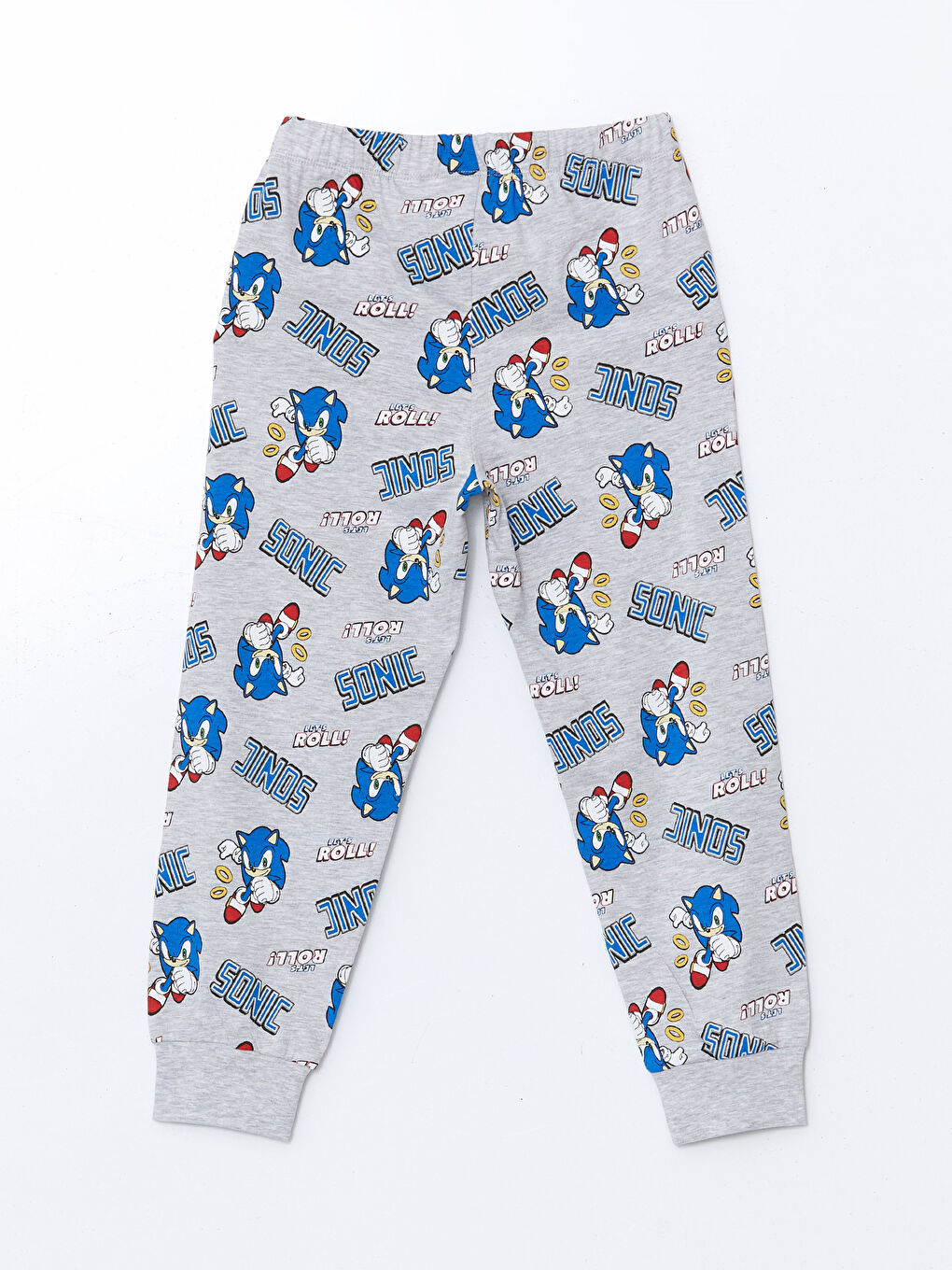 LCW Kids Mavi Bisiklet Yaka Sonic Baskılı Erkek Çocuk Pijama Takımı - 4