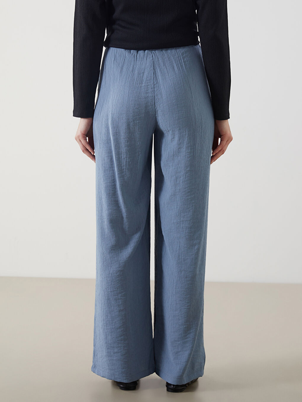 LCW Modest Elasticated Waist Textured Women's Trousers -S54390Z8-Q6L