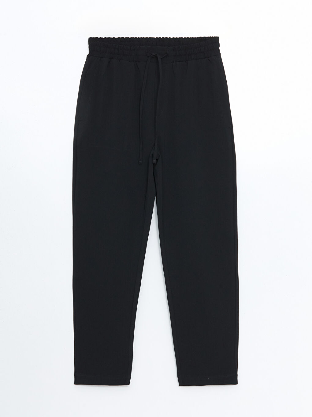 Pantalon Taille Élastiquée Coupe Carotte pour Femmes-4