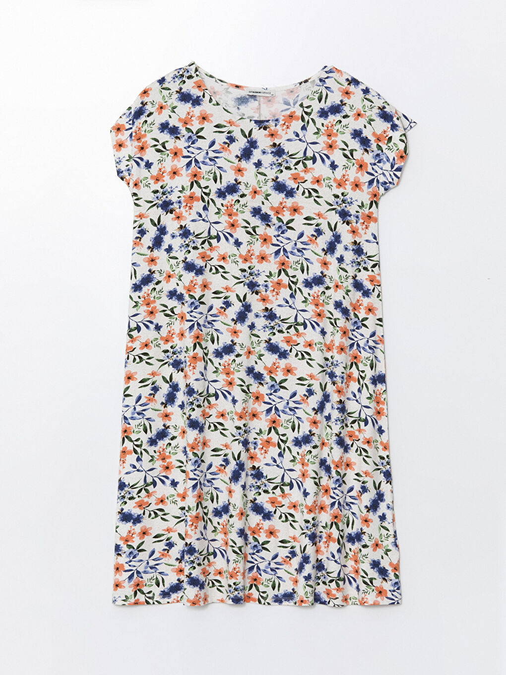 Crew Neck Patterned Women's Dress -S54394Z8-F9C