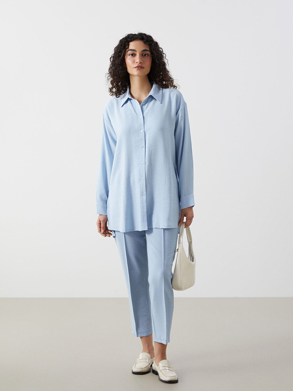 LCW Modest Beli Lastikli Havuç Kesim Kadın Pantolon -S54396Z8-R0T