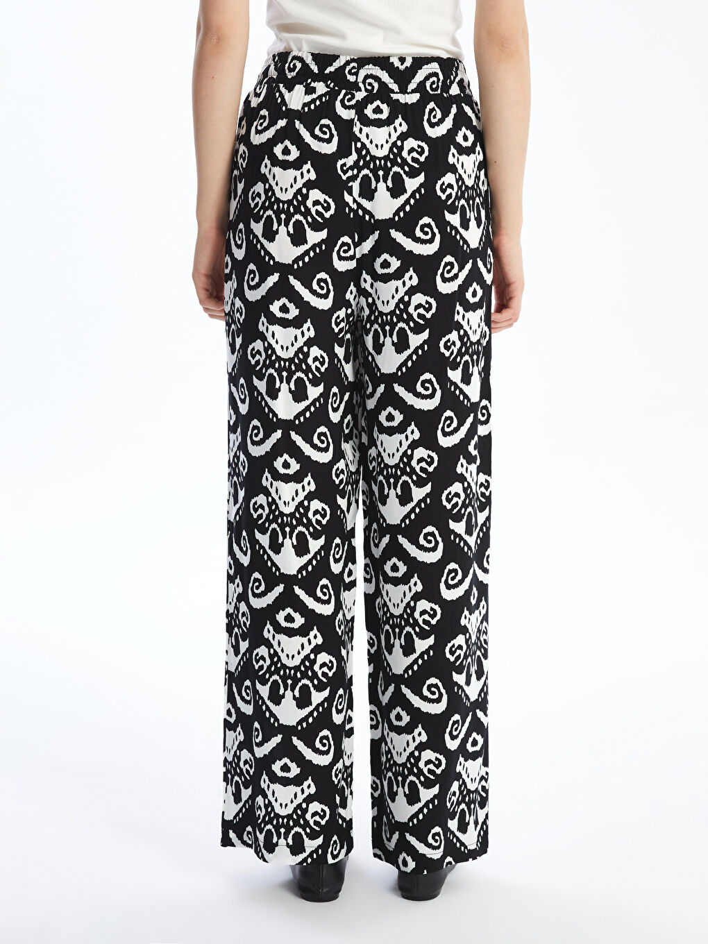 Pantalon à Taille Élastiquée à Motifs pour Femmes-3
